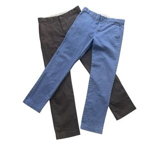 crewcuts Boy's Size 12, Lot of 2, Chino Pants Gray & Blue 99% Cotton School